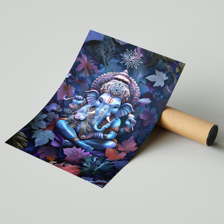 Self Adhesive Textured Vinyl Poster Ethereal Ganesha