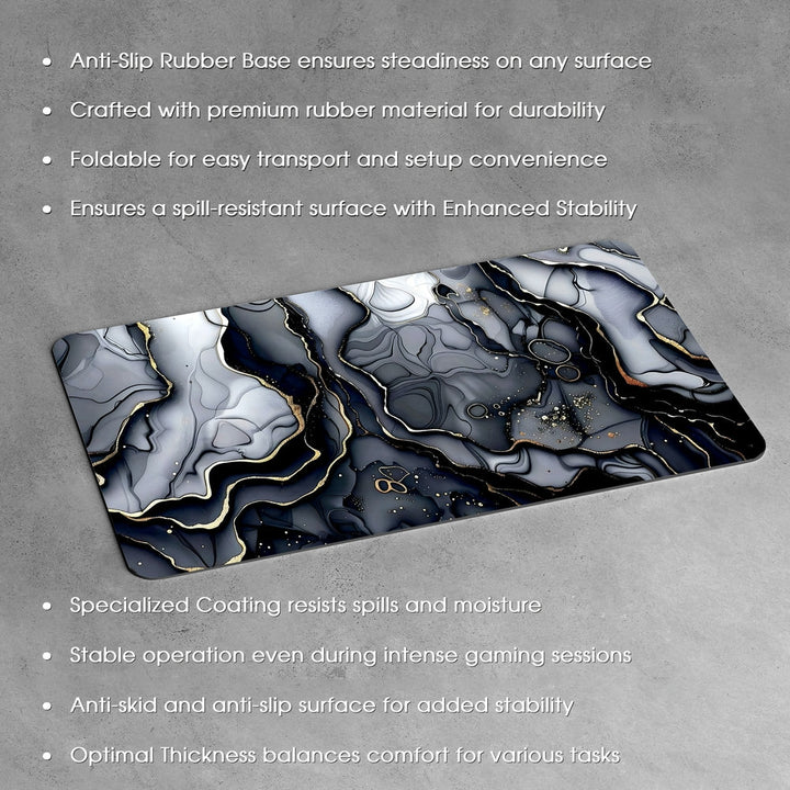 Anti-Slip Desk Mat Gaming Mouse Pad - Marbled Waves