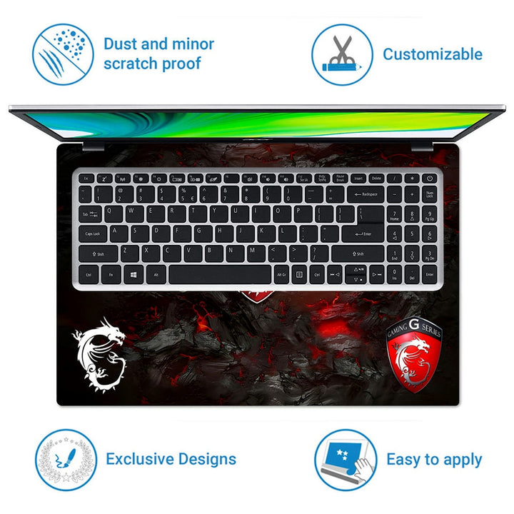 Laptop Skin - Gaming Series Black & Red