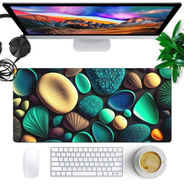 Anti-Slip Desk Mat Gaming Mouse Pad - Colorful Pebbles CP06