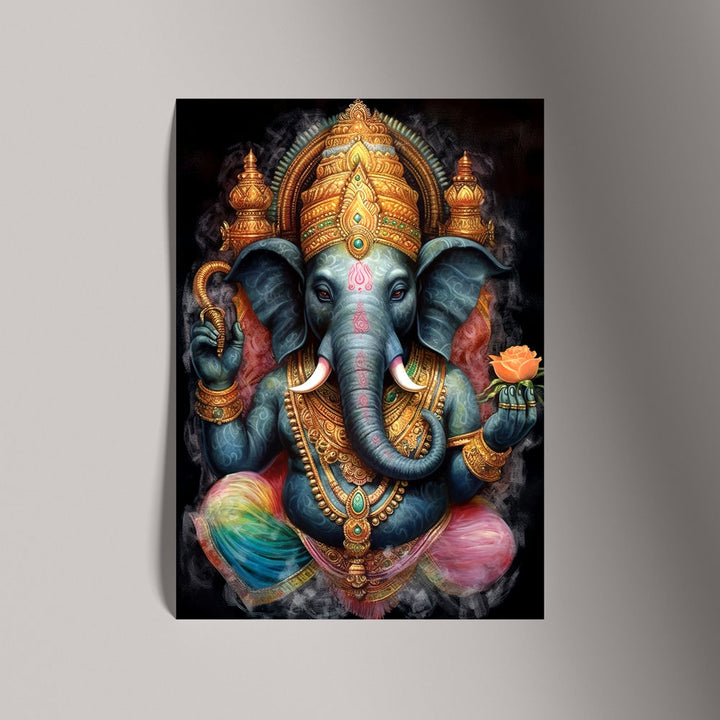 Self Adhesive Textured Vinyl Poster Ganesh Colorful Artwork