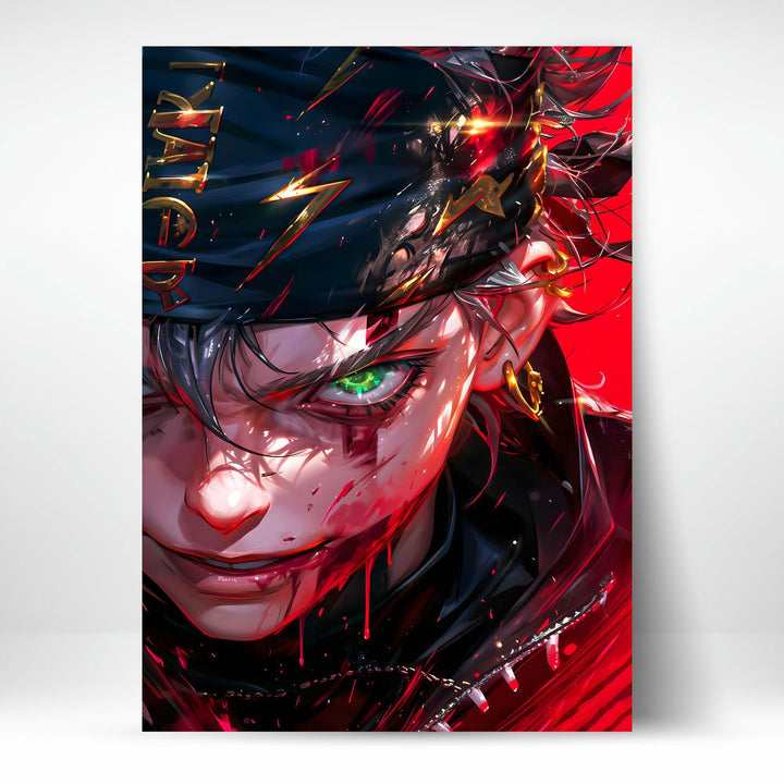 Metal Poster - Anime Scarred Fighter