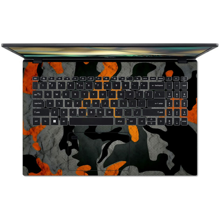 Acer Laptop Skin - Black Orange Camouflage