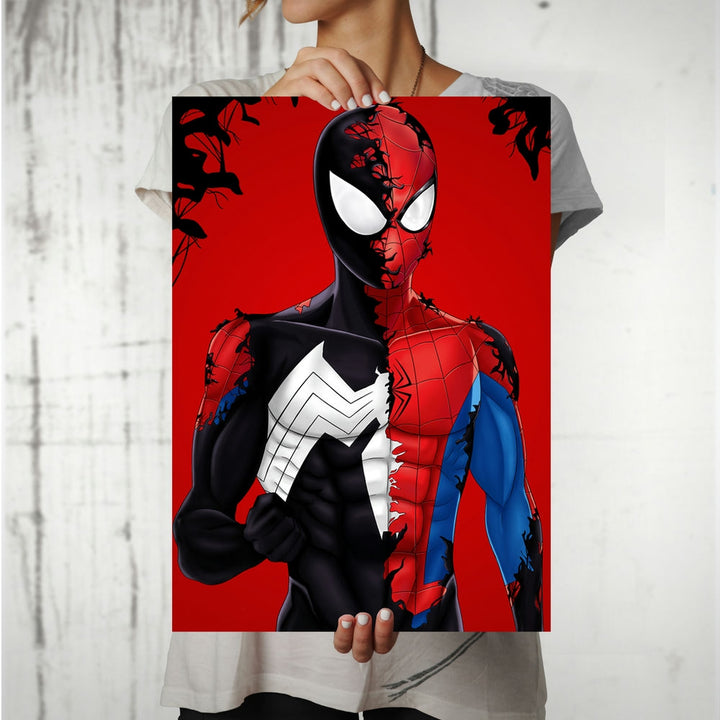 Metal Poster - Spiderman Red Blue Black