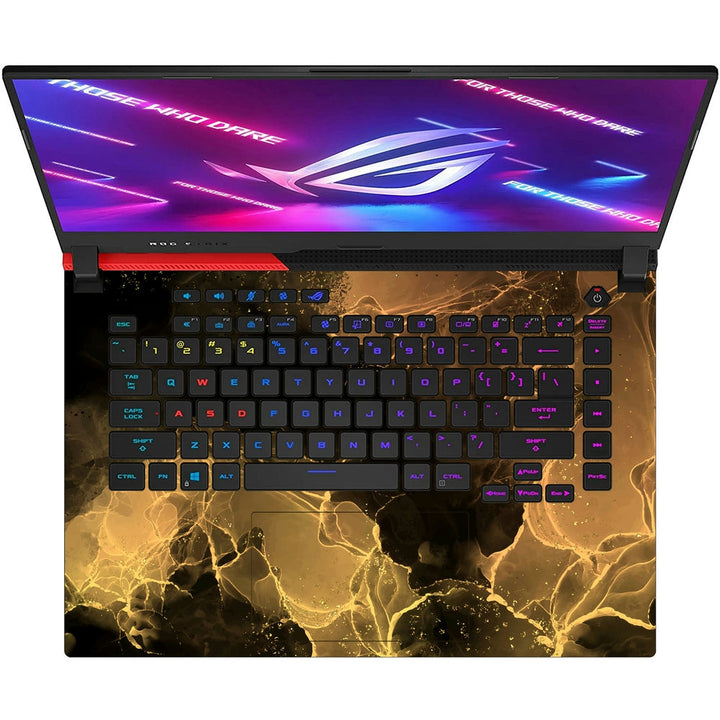 Asus Laptop Skin - Golden Lava Abstract Design