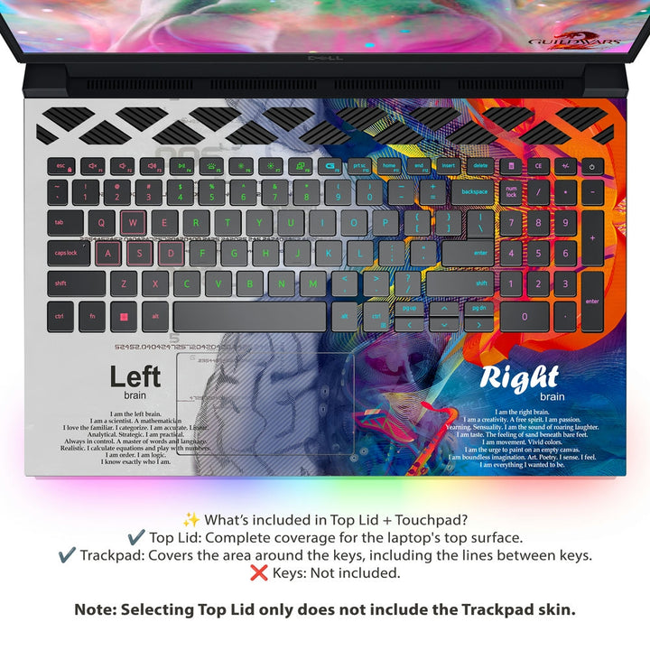 Dell Laptop Skin - Left Right Blue Brain