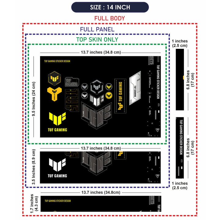 Laptop Skin - TUF Gaming Yellow Black Design