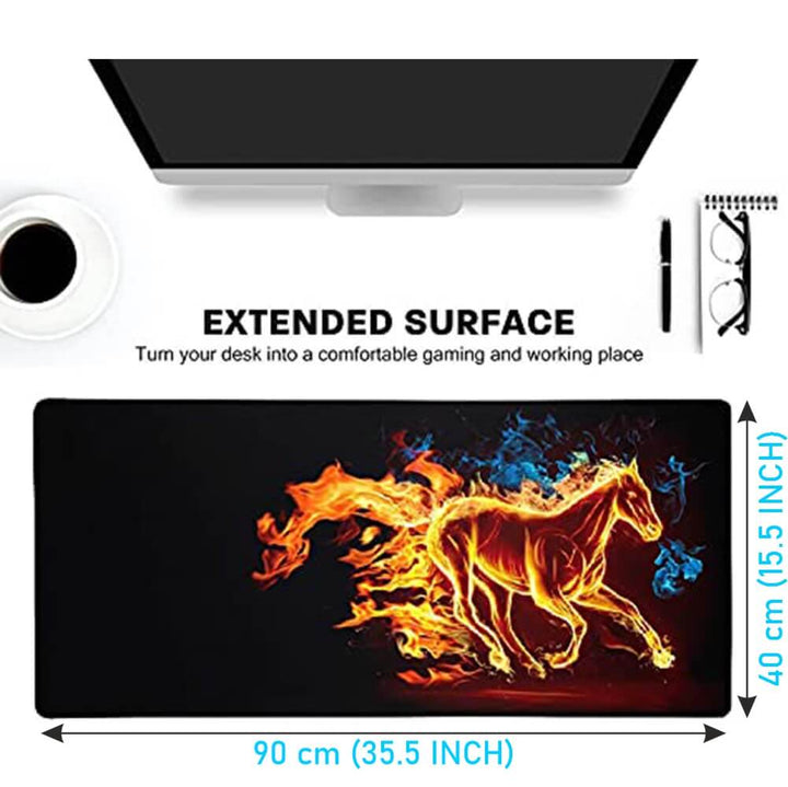 Fire Horse Anti-Slip Extended Desk Mat Gaming Mouse Pad - SkinsLegend