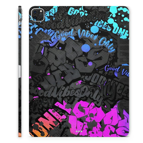 Tablet Skin Wrap - Good Vibes on Black