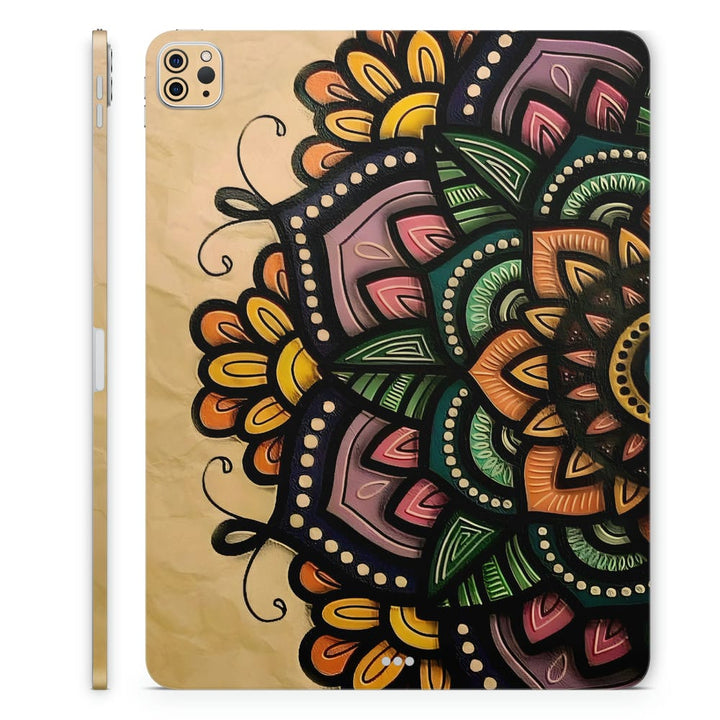 Tablet Skin Wrap - Mandala Art on Cream Shaded