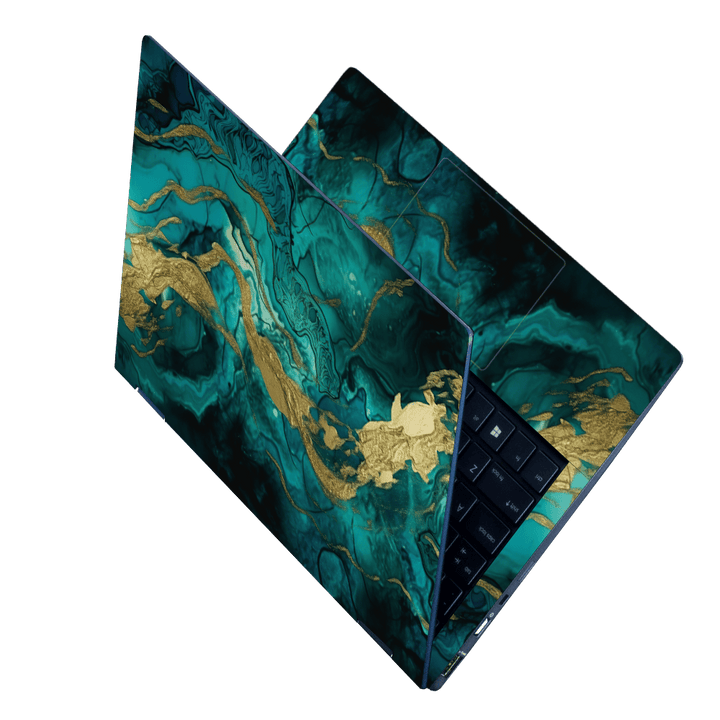 Laptop Skin - Decorative Mramor Blue Golden