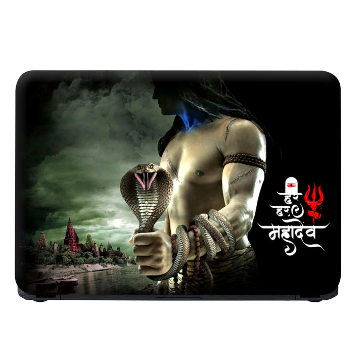 Laptop Skin - Har Har Mahadev Shiva Smoke