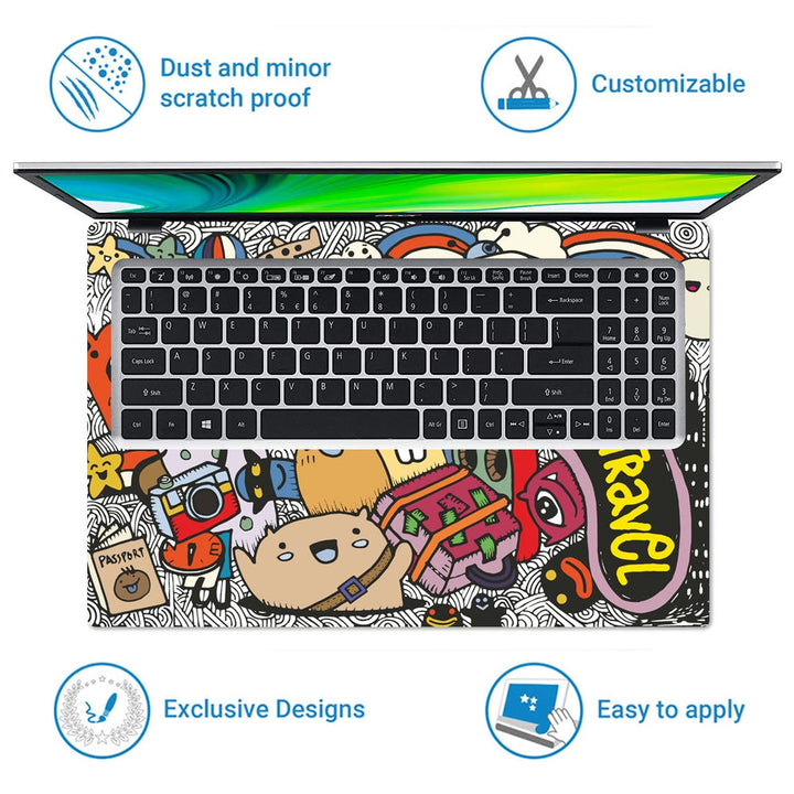 Laptop Skin - Hand Drawn Set of Travel