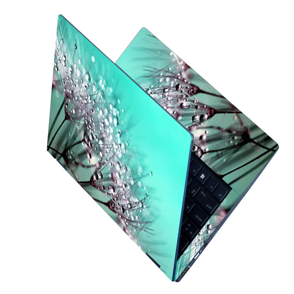 Laptop Skin - Water Drops Green