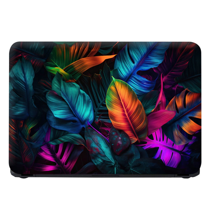 Laptop Skin - Fluorescent Color Layout Made of Tropical Leaves