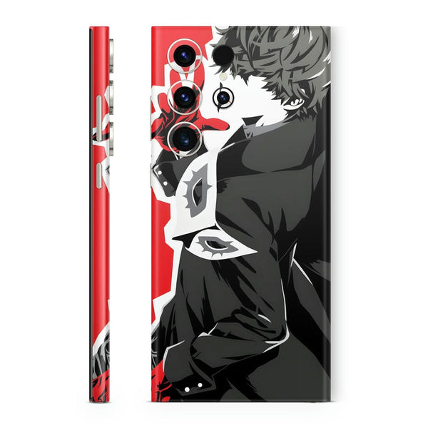 Mobile Skin Wrap - Anime Akira Kurusu Black Red Design