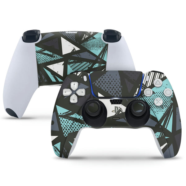 PS5 Controller Skin - Cyan Black Mirror Art