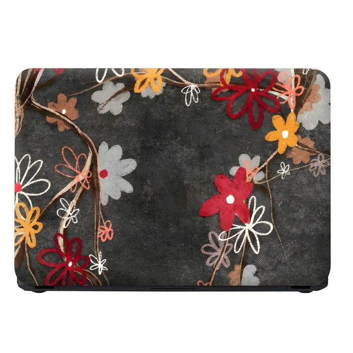 Laptop Skin - Floral on Black Back