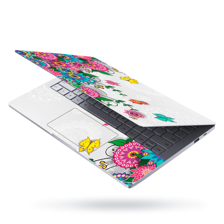 Laptop Skin - Flowers Artistic Butterfly