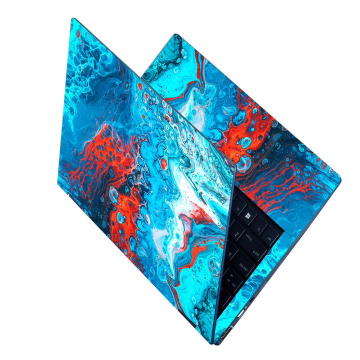 Laptop Skin - Blue Orange Stone Art