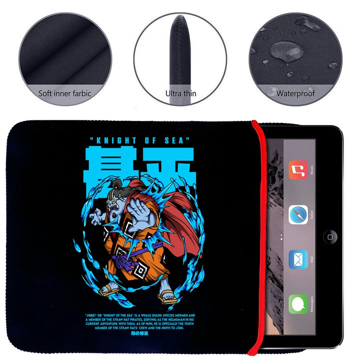 Printed Neoprene Reversible Laptop & Tablet Sleeve - One Piece Jinbei DS1