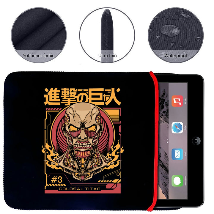 Printed Neoprene Reversible Laptop & Tablet Sleeve - Anime Attack on Titan DS18