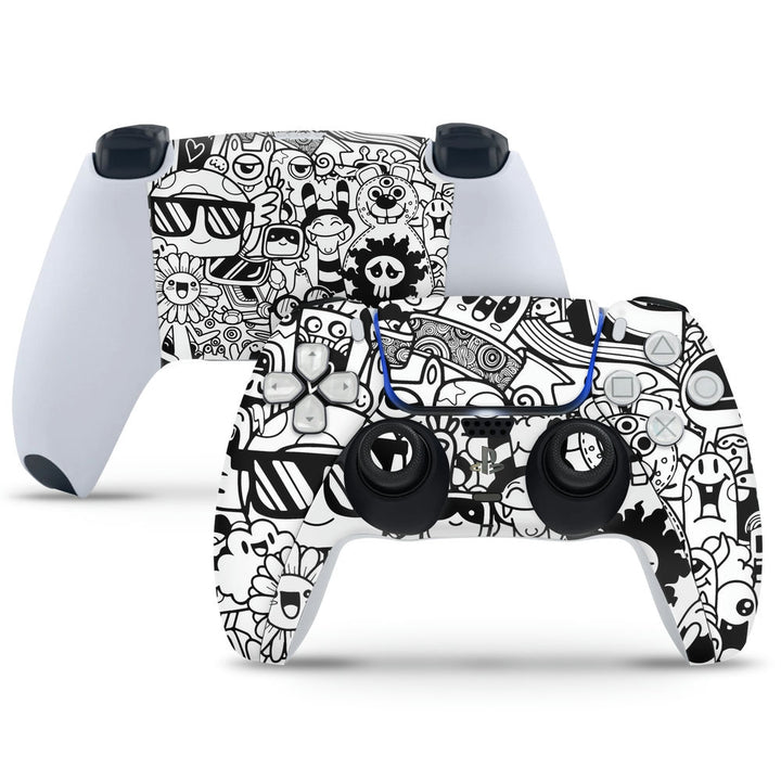 PS5 Controller Skin - Goggle Doodle Black