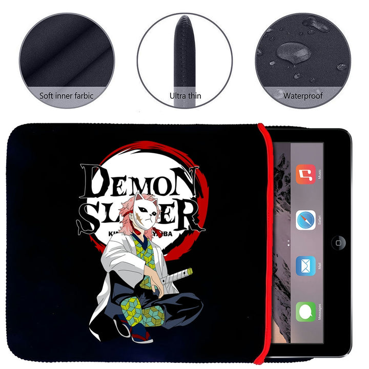 Printed Neoprene Reversible Laptop & Tablet Sleeve - Anime Demon Slayer Kimetsu No Yaiba DS08