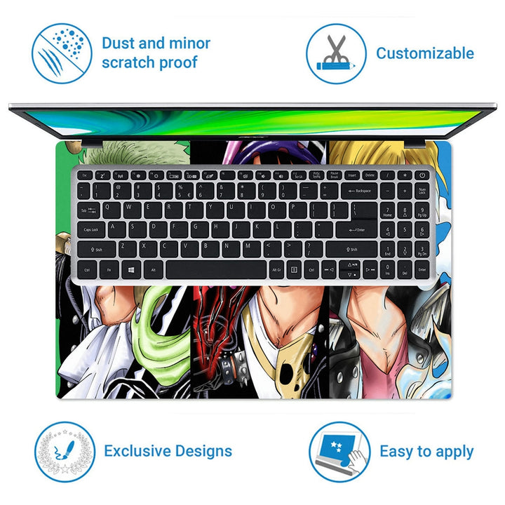 Laptop Skin - Monkey D Luffy Roronoa Zoro Sanji One Piece