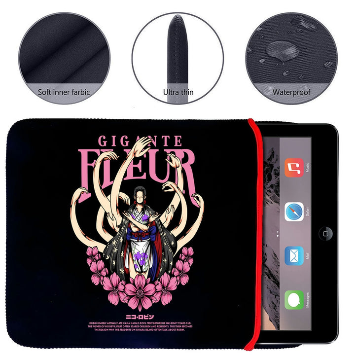 Printed Neoprene Reversible Laptop & Tablet Sleeve - One Piece Nico Robin DS1