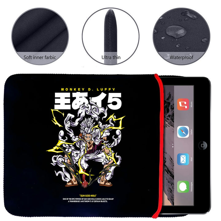 Printed Neoprene Reversible Laptop & Tablet Sleeve - One Piece Gear 5 DS1