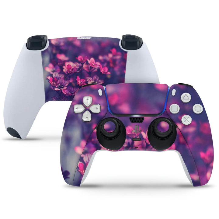 PS5 Controller Skin - Red Pink Blue Flowers