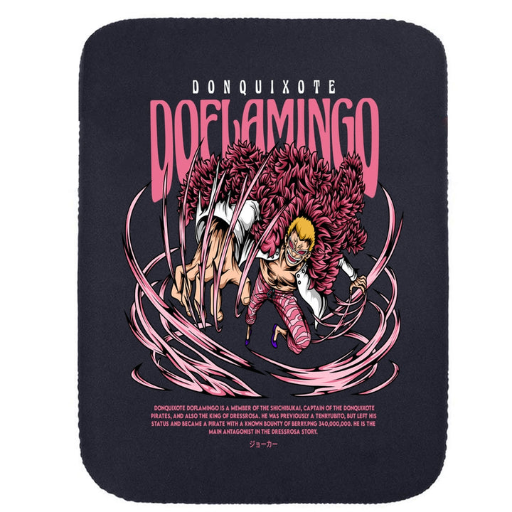 Printed Neoprene Reversible Laptop & Tablet Sleeve - One Piece Flamingo DS1