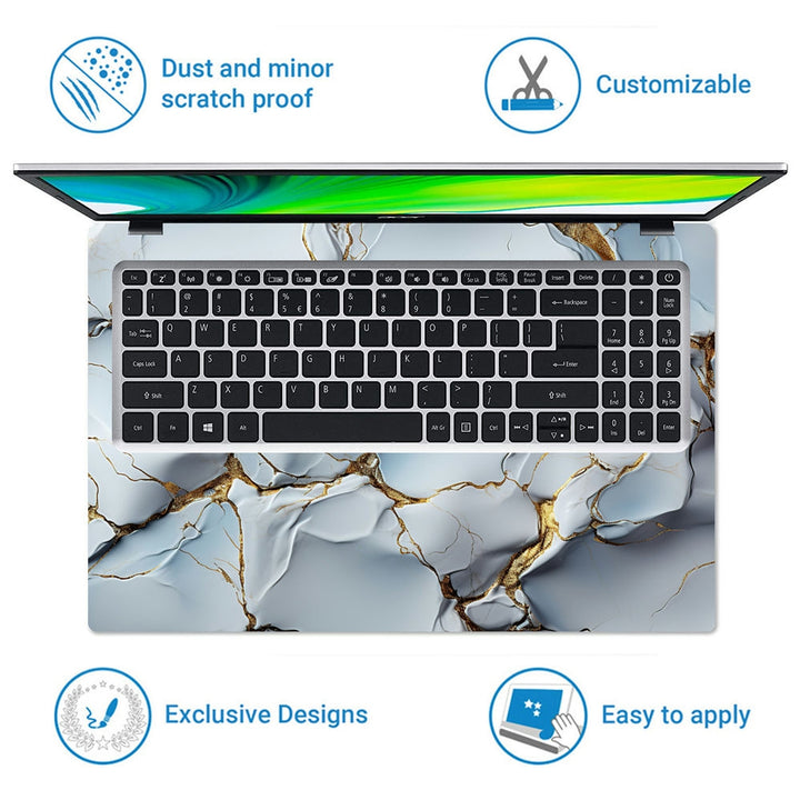 Laptop Skin - Cracking Marble Design