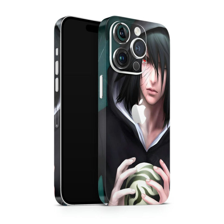 Mobile Skin Wrap - Anime Character Wearing Black Hoodie