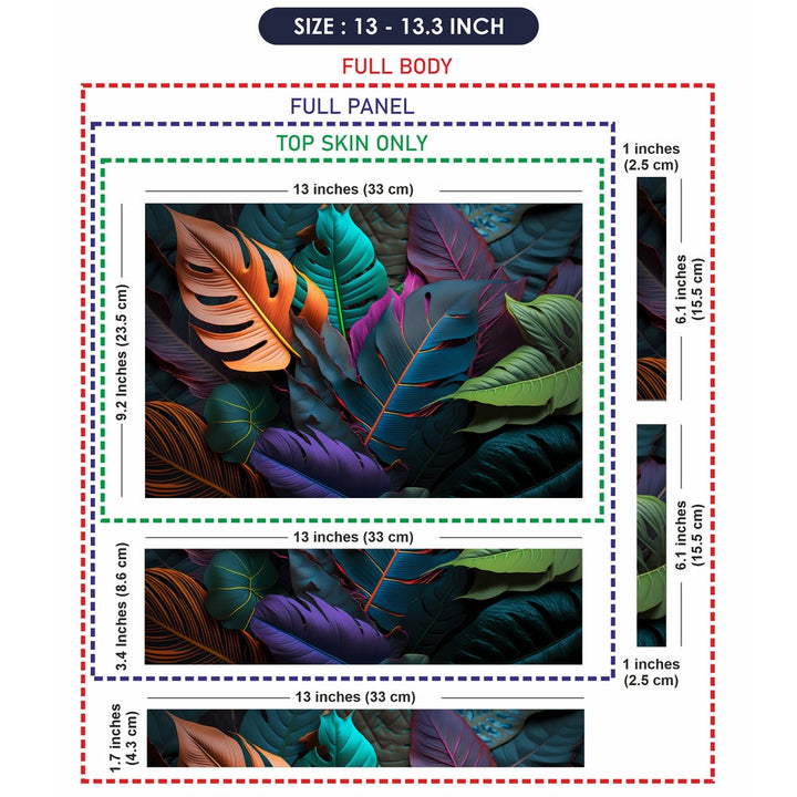 Laptop Skin - A Colorful Collection of Tropical Leaves