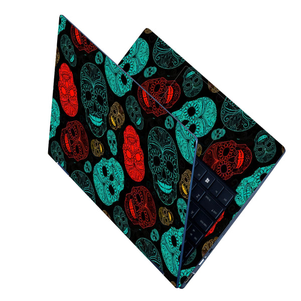 Laptop Skin - Green Red Skull Art