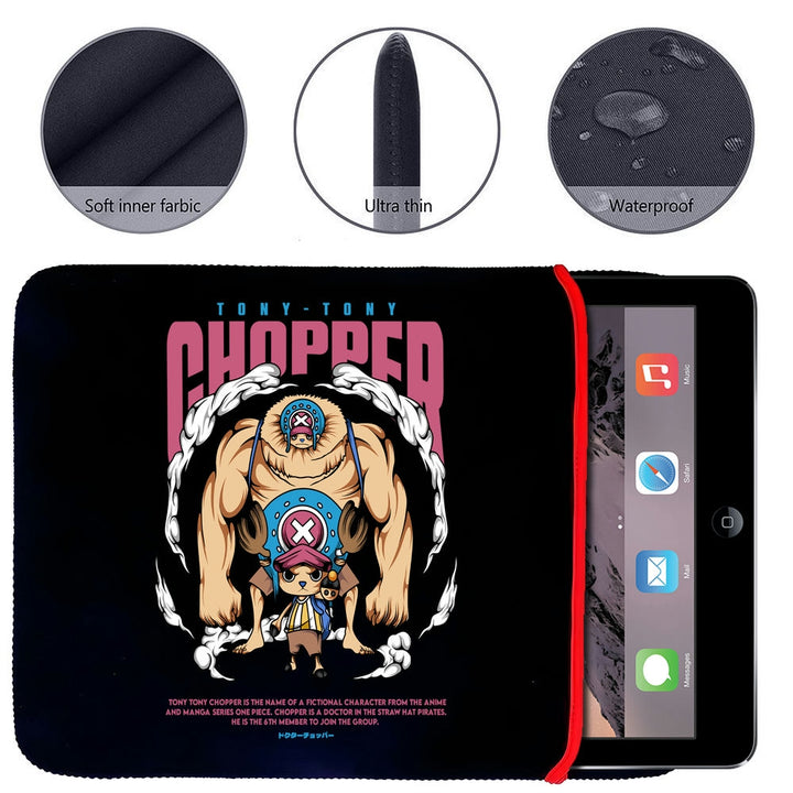 Printed Neoprene Reversible Laptop & Tablet Sleeve - One Piece Chopper DS1