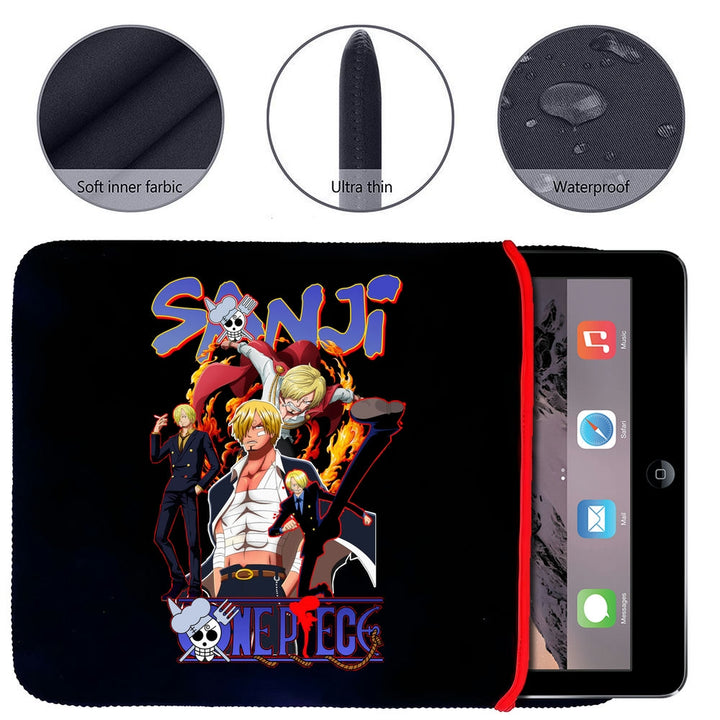 Printed Neoprene Reversible Laptop & Tablet Sleeve - One Piece Sanji DS2