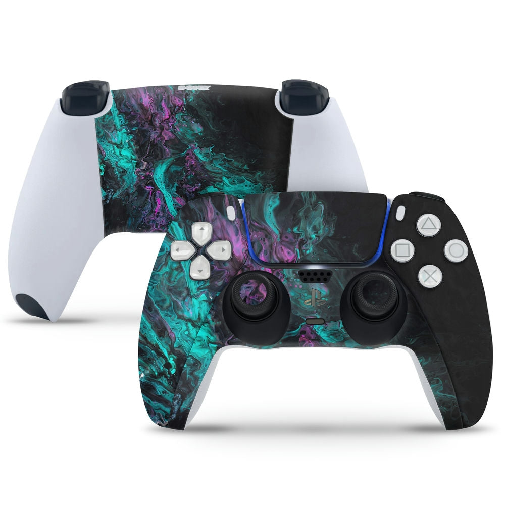 PlayStation 5 Controller Skin - Cyan Megenta Rock Art Black – SkinsLegend