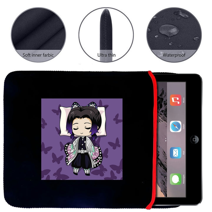 Printed Neoprene Reversible Laptop & Tablet Sleeve - Anime Cojines Demon Slayer Pillow DS03