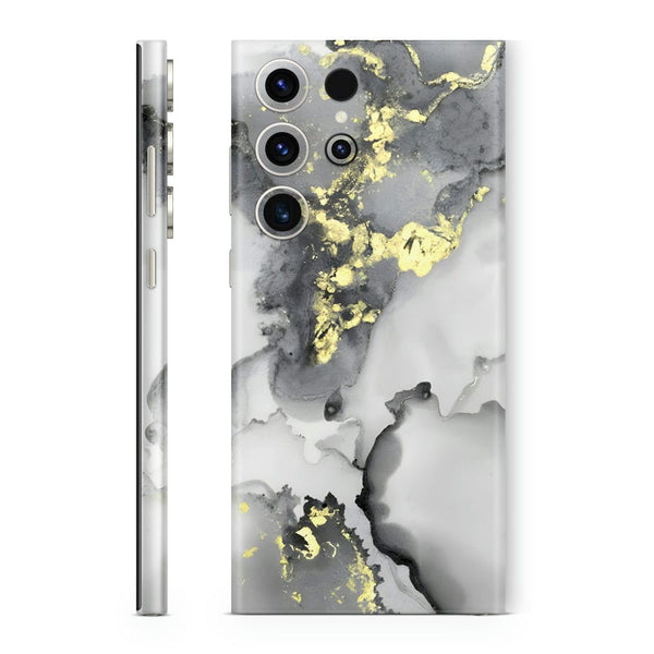 Mobile Skin Wrap - Golden Highlighter Black Shaded Marble