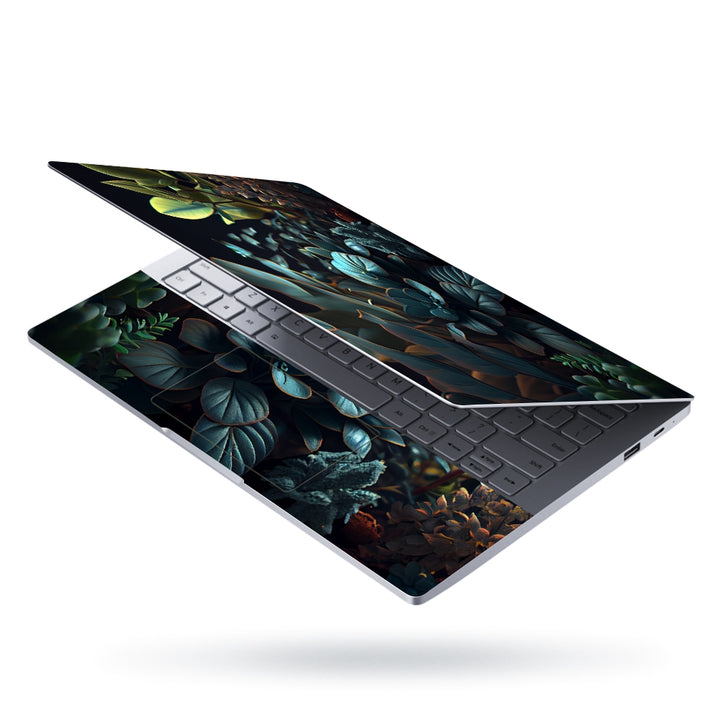 Laptop Skin - Dark Green 3D Petals