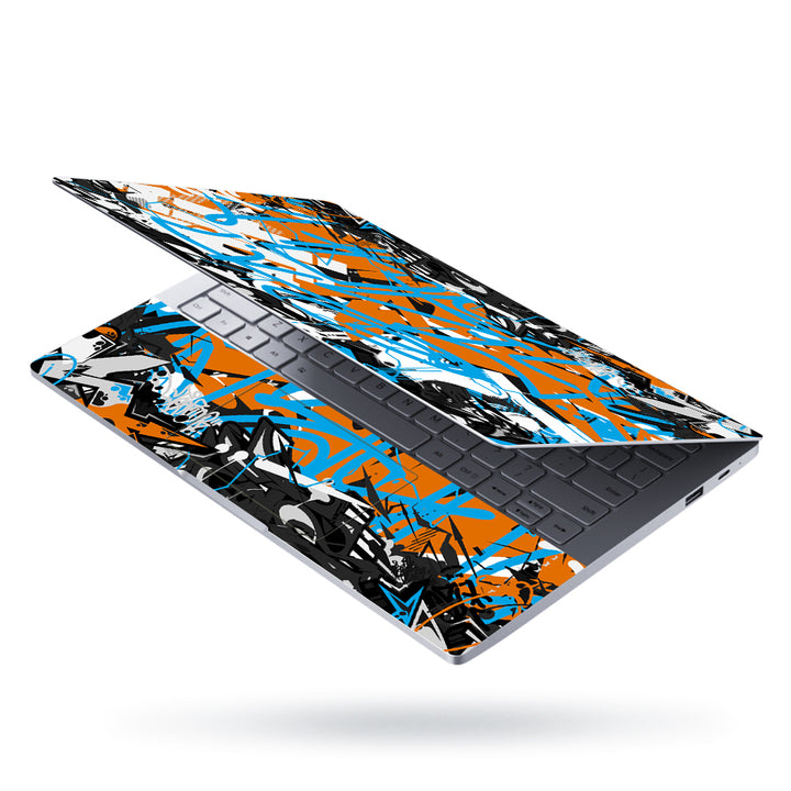 Laptop Skin - Orange Blue Black Graffiti