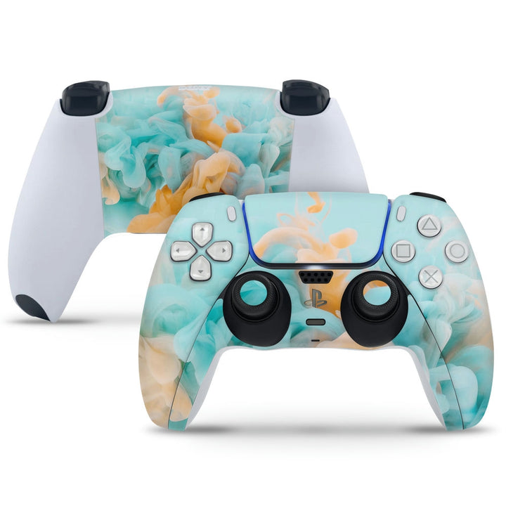 PS5 Controller Skin - Light Blue Multicolor Smoke