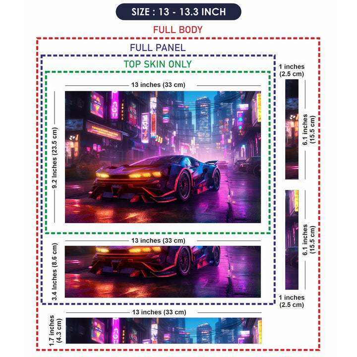 Laptop Skin - Futuristic Car With in Cyber City