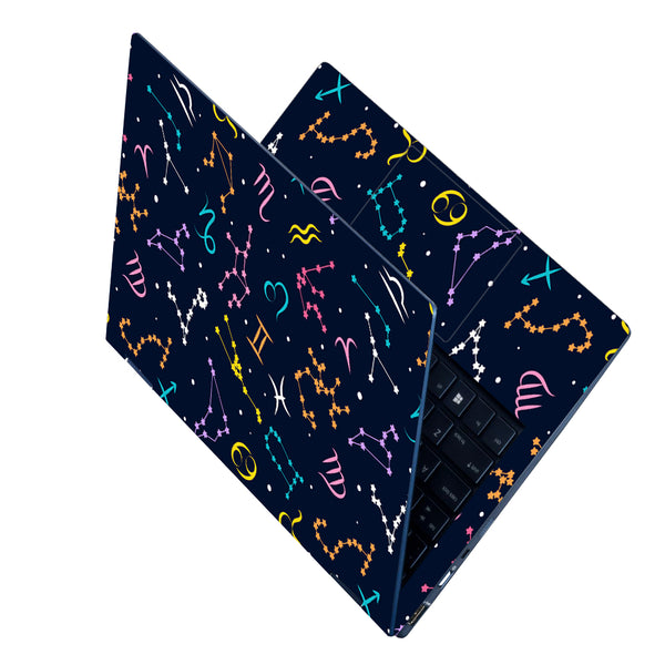 Laptop Skin - Colourful Ancient Symbols Blue