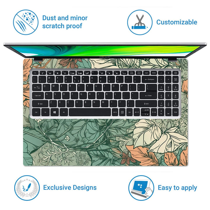 Laptop Skin - Botanical Seamless Pattern Ai