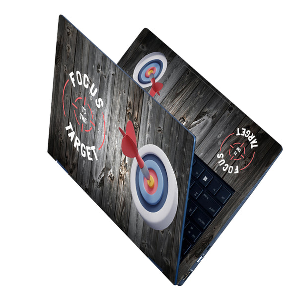 Laptop Skin - Focus to the Target on Black Wooden