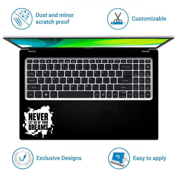 Laptop Skin - Dreams White Black